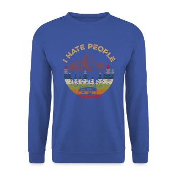 Je déteste les gens - Nature, Camping, Plein air - Sweat-shirt Unisexe - bleu royal - Devant - Alina (178cm) & Michal (187cm)