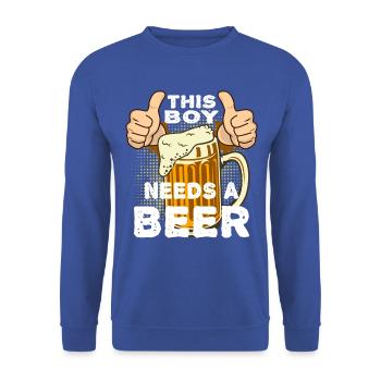 Bière Buveurs de bière Jeune brasserie - Sweat-shirt Unisexe - bleu royal - Devant - Alina (178cm) & Michal (187cm)