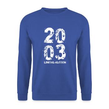 Birthday 2003 Limited Edition Number 03 - Unisex Sweatshirt - royal blue - Front - Alina (178cm) & Michal (187cm)