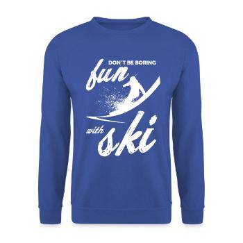 Amusez-vous avec ski Ski Sports d’hiver Piste - Sweat-shirt Unisexe - bleu royal - Devant - Alina (178cm) & Michal (187cm)