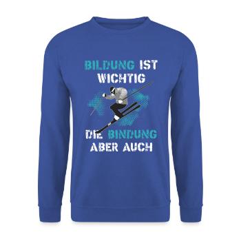 Bildung ist wichtig Skifahren Wintersport - Unisex Pullover - Royalblau - Vorne - Alina (178cm) & Michal (187cm)
