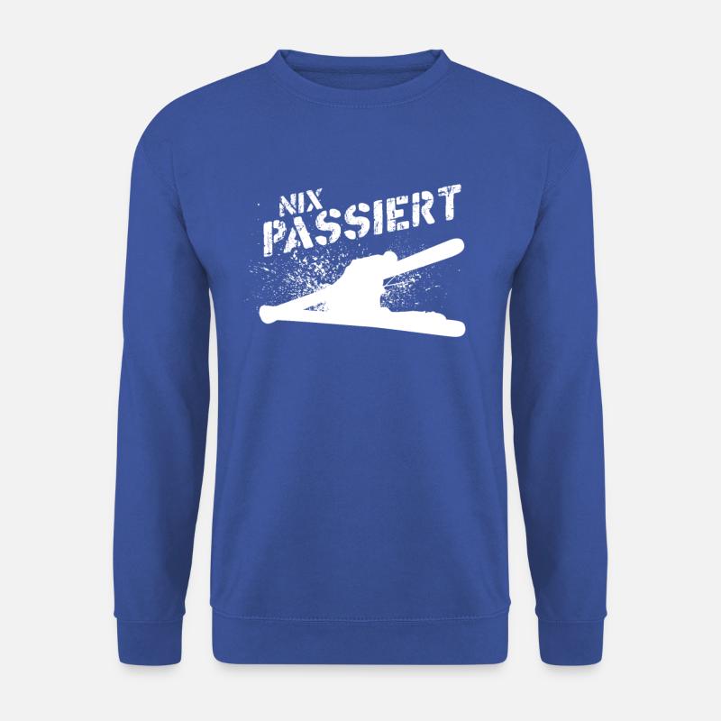Nix passiert Skifahren Biathlon Langlauf - Unisex Pullover - Royalblau