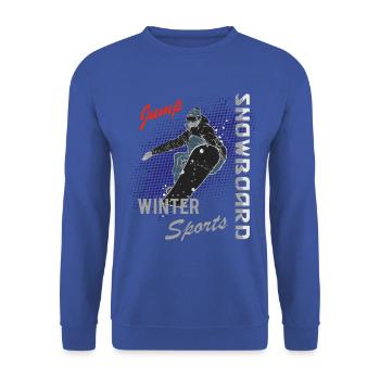 Snowboard Winter Sports Snowboarder Winter - Unisex Sweatshirt - royal blue - Front - Alina (178cm) & Michal (187cm)