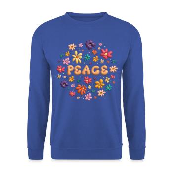 Peace & groovy flowers - Sweat-shirt Unisexe - bleu royal - Devant - Alina (178cm) & Michal (187cm)