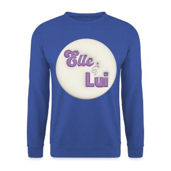 Elle & Lui effet bulle - Sweat-shirt Unisexe - bleu royal - Devant - Alina (178cm) & Michal (187cm)