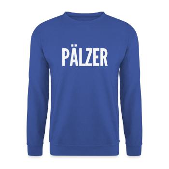 Pälzer Pfälzer Dialekt Rheinland Pfalz Spruch - Unisex Pullover - Royalblau - Vorne - Alina (178cm) & Michal (187cm)