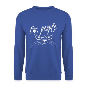 Ew People Cat Katze Katzenliebhaber Geschenk - Unisex Pullover - Royalblau - Vorne - Alina (178cm) & Michal (187cm)