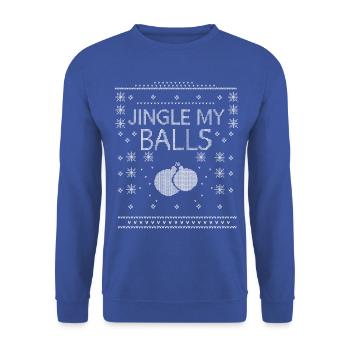 Jingle My Balls Funny Christmas Parody - Unisex Sweatshirt - royal blue - Front - Alina (178cm) & Michal (187cm)