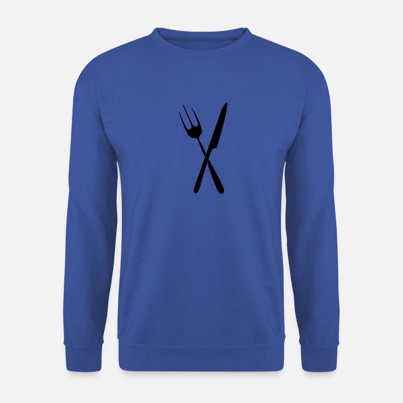 messer gabel besteck 01 - Unisex Pullover - Royalblau