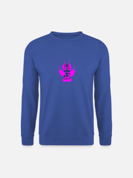 Die mit dem Hund geht mit Pfote rosa - Unisex Pullover - Royalblau