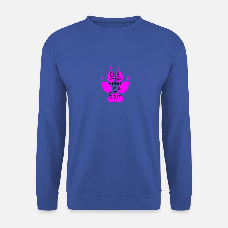 Die mit dem Hund geht mit Pfote rosa - Unisex Pullover - Royalblau