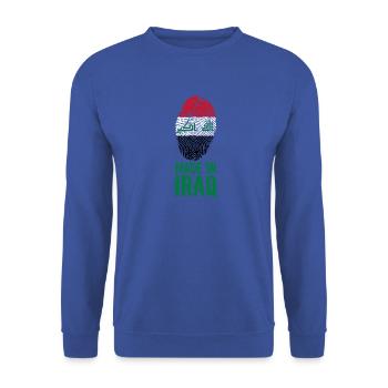 Made in Iraq / Gemacht in Irak العراق - Unisex Pullover - Royalblau - Vorne - Alina (178cm) & Michal (187cm)