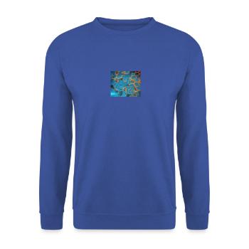 Hexagon secheck Waben - Unisex Pullover - Royalblau - Vorne - Alina (178cm) & Michal (187cm)