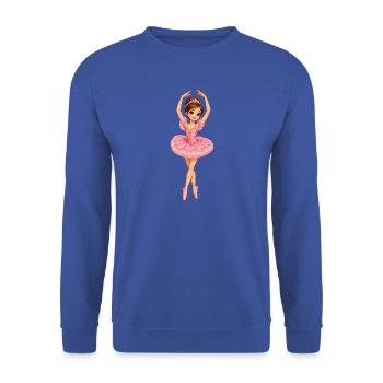 Rosa Balletttänzerin Design - Unisex Pullover - Royalblau - Vorne - Alina (178cm) & Michal (187cm)