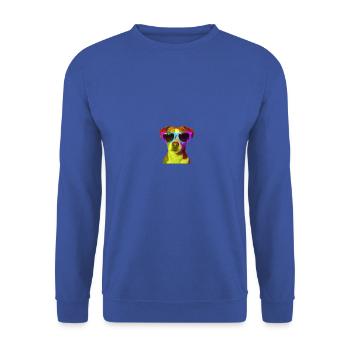 Dog with sunglasses colorful gift idea sweet funny - Unisex Sweatshirt - royal blue - Front - Alina (178cm) & Michal (187cm)