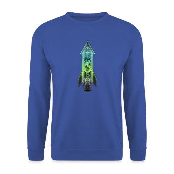Röntgen Rakete Silvester - Unisex Pullover - Royalblau - Vorne - Alina (178cm) & Michal (187cm)