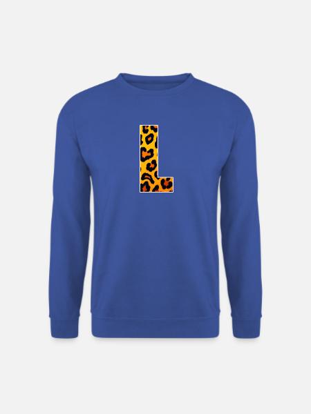 Leopard Print Eckdesign - Unisex Pullover - Royalblau