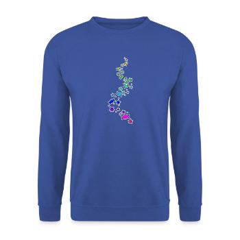 Bunte Bonbons Glitzer - Unisex Pullover - Royalblau - Vorne - Alina (178cm) & Michal (187cm)