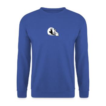 Funny Rabbit hand shadow puppets humor pop art - Unisex Sweatshirt - royal blue - Front - Alina (178cm) & Michal (187cm)