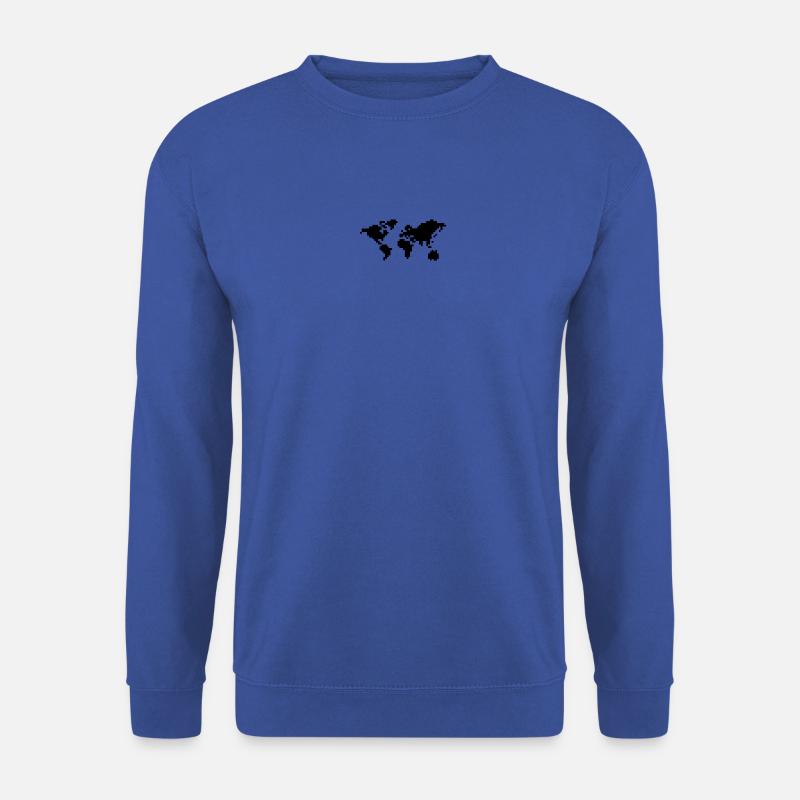 Pixel Weltkarte - Unisex Pullover - Royalblau