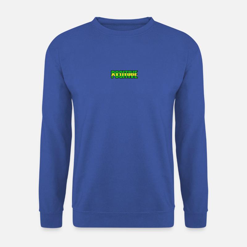 POSITIVE EINSTELLUNG - Grüner/gelber Text - Unisex Pullover - Royalblau