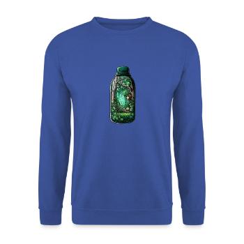 Dschungel Flasche Zeichnung - Unisex Pullover - Royalblau - Vorne - Alina (178cm) & Michal (187cm)