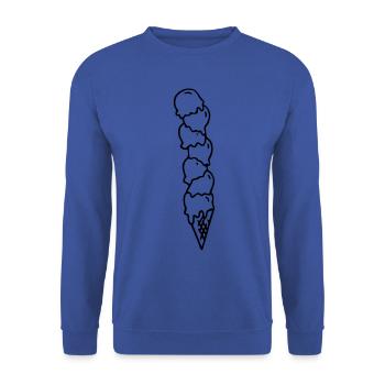 Ice cream Ice cream Waffle ice cream Gelateria Ice cream parlour Gelato - Unisex Sweatshirt - royal blue - Front - Alina (178cm) & Michal (187cm)
