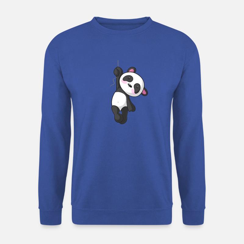 Hängender Comic Panda - Unisex Pullover - Royalblau