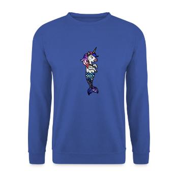 Cosmic Sea Unicorn - Unisex Sweatshirt - royal blue - Front - Alina (178cm) & Michal (187cm)