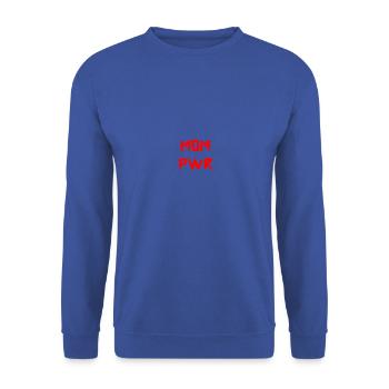 MOMPWR - Unisex Sweatshirt - royal blue - Front - Alina (178cm) & Michal (187cm)