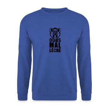 ours mal leche expression citation 0 - Sweat-shirt Unisexe - bleu royal - Devant - Alina (178cm) & Michal (187cm)