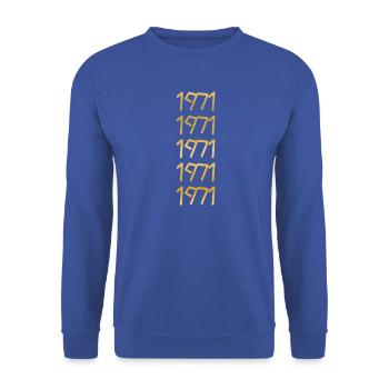 Freizeit 1971 - Unisex Pullover - Royalblau - Vorne - Alina (178cm) & Michal (187cm)