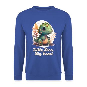 Petit Dino Grand Cœur - Sweat-shirt Unisexe - bleu royal - Devant - Alina (178cm) & Michal (187cm)