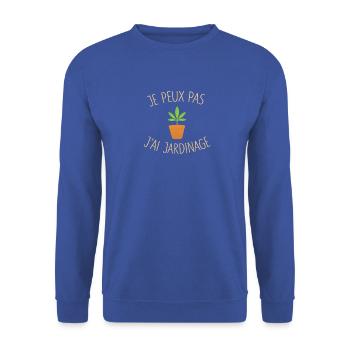 Ich kann nicht, ich habe Gartenarbeit - Unisex Pullover - Royalblau - Vorne - Alina (178cm) & Michal (187cm)