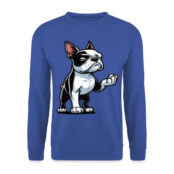 Boston Terrier Boston Terrier owner Bosti - Unisex Sweatshirt - royal blue - Front - Alina (178cm) & Michal (187cm)