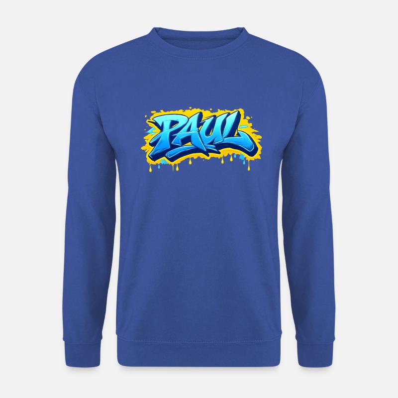 Graffiti PAUL Name Geschenk Ideal druckbar - Unisex Pullover - Royalblau