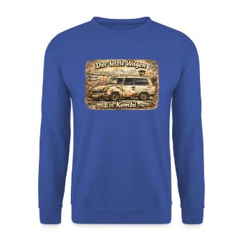 Der Letzte Wagen Rostige Kombi - Unisex Pullover - Royalblau - Vorne - Alina (178cm) & Michal (187cm)