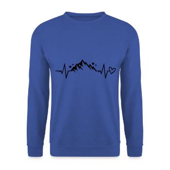 battements de la montagne symbole puls - Sweat-shirt Unisexe - bleu royal - Devant - Alina (178cm) & Michal (187cm)