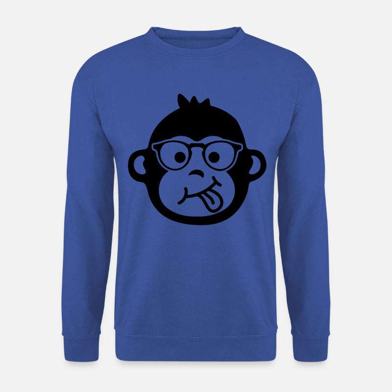 monkey monkey glasses emoji - Unisex Sweatshirt - royal blue
