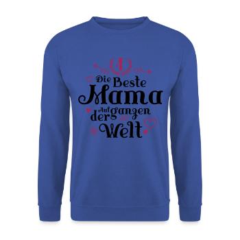 Die Beste Mama Herz Spruch - Unisex Pullover - Royalblau - Vorne - Alina (178cm) & Michal (187cm)