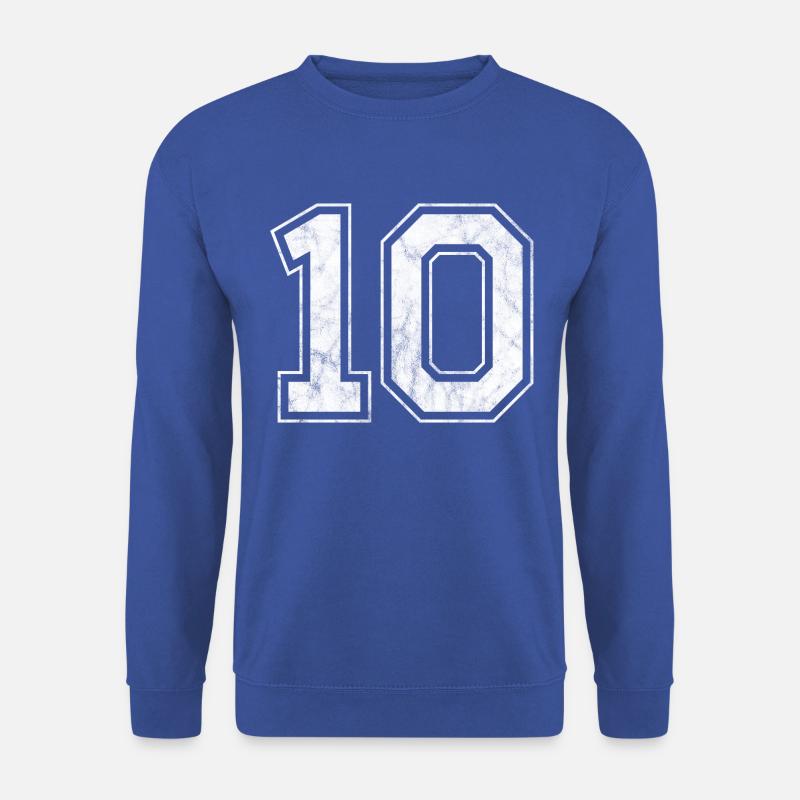 Anzahl 10 - Unisex Pullover - Royalblau