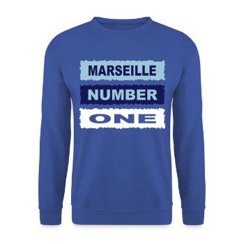 Marseilles - Unisex Sweatshirt - royal blue - Front - Alina (178cm) & Michal (187cm)