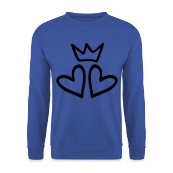 hearts crown heart couples - Unisex Sweatshirt - royal blue - Front - Alina (178cm) & Michal (187cm)