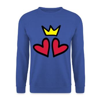 heart crown heart love symbol - Unisex Sweatshirt - royal blue - Front - Alina (178cm) & Michal (187cm)