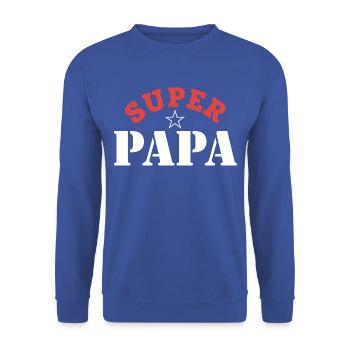 Super papa. Superpapa. Fête des pères. Papa - Sweat-shirt Unisexe - bleu royal - Devant - Alina (178cm) & Michal (187cm)