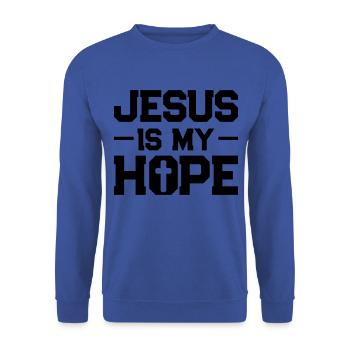 espoir de jésus - Sweat-shirt Unisexe - bleu royal - Devant - Alina (178cm) & Michal (187cm)