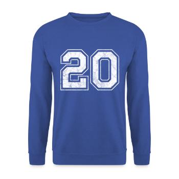 Number 20 - Unisex Sweatshirt - royal blue - Front - Alina (178cm) & Michal (187cm)