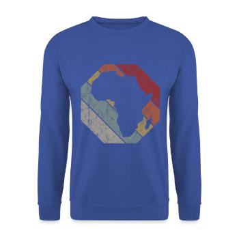 Afrika Safari Africa Geschenk Retro Südafrika Afro - Unisex Pullover - Royalblau - Vorne - Alina (178cm) & Michal (187cm)