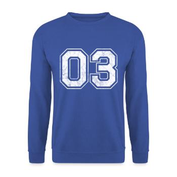Number 03 - Unisex Sweatshirt - royal blue - Front - Alina (178cm) & Michal (187cm)