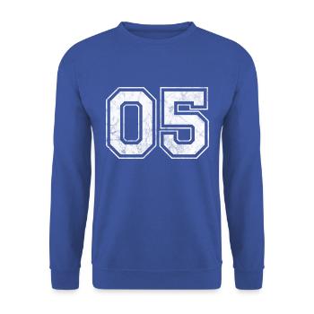 Anzahl 05 - Unisex Pullover - Royalblau - Vorne - Alina (178cm) & Michal (187cm)